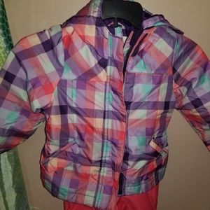 Toddler Girls Snow Suit Set Coat Is Reversible